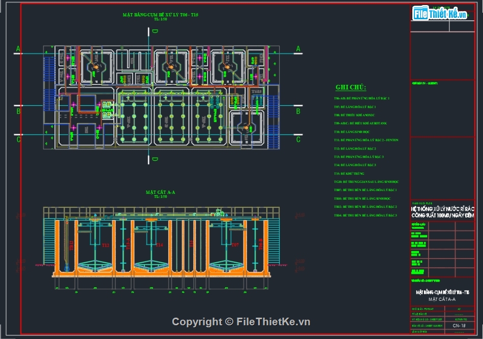 xử lý nước thải rỉ rác,nước thải bãi rác,bản vẽ trạm xử lý nước thải rỉ rác,xử lý nước thải amoni cao,thiết kế bãi rác,bản vẽ bãi rác